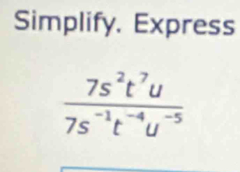 Simplify, Express