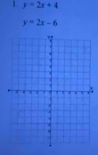 y=2x+4
y=2x-6
x