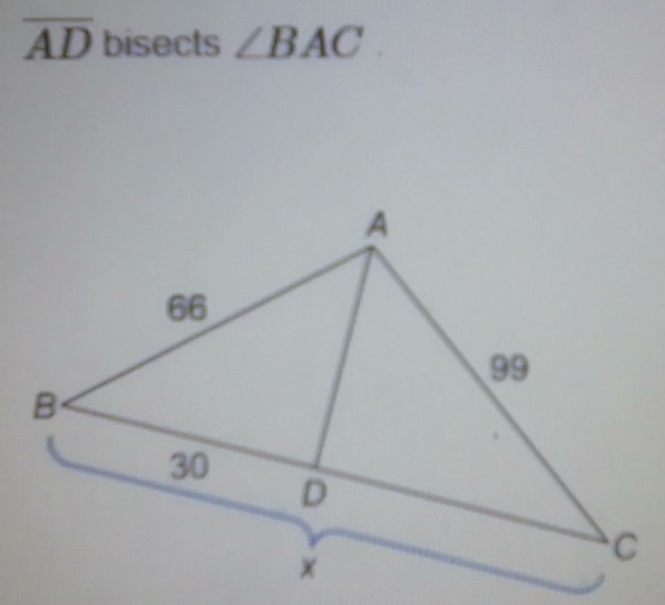 overline AD bisects ∠ BAC