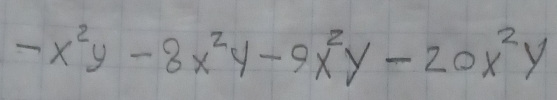 -x^2y-8x^2y-9x^2y-20x^2y