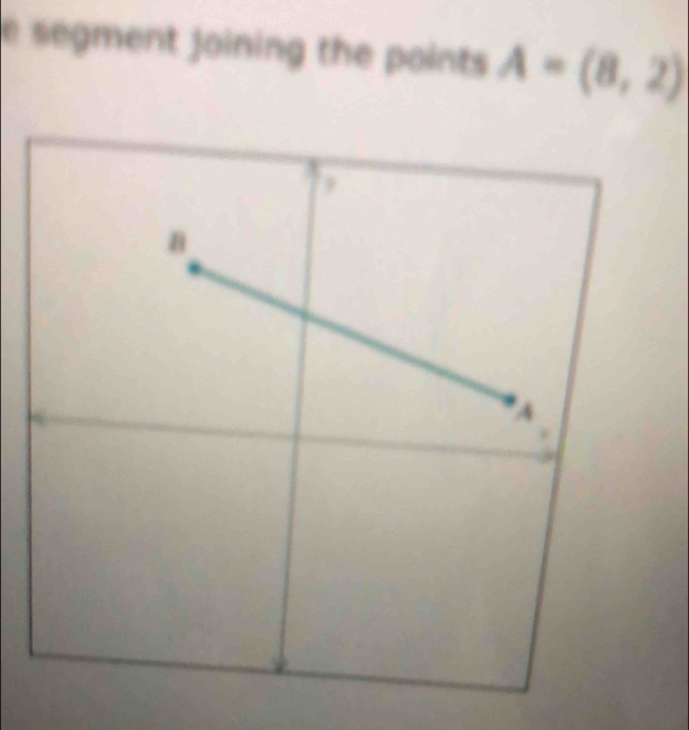 segment joining the points. A=(8,2)