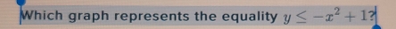 Which graph represents the equality y≤ -x^2+1 ?