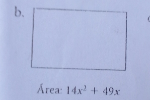 Área: 14x^2+49x