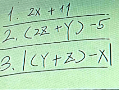 frac frac 2x+43.(2x+y)-5