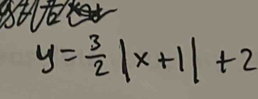 y= 3/2 |x+1|+2