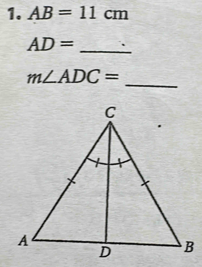 AB=11cm
_ AD=
、 
_
m∠ ADC=