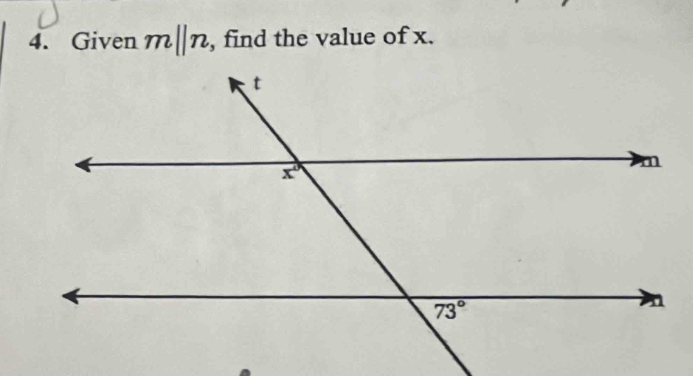 Given m||n , find the value of x.