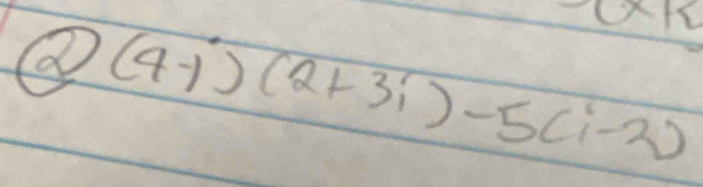 (4-i)(2+3i)-5(i-2)