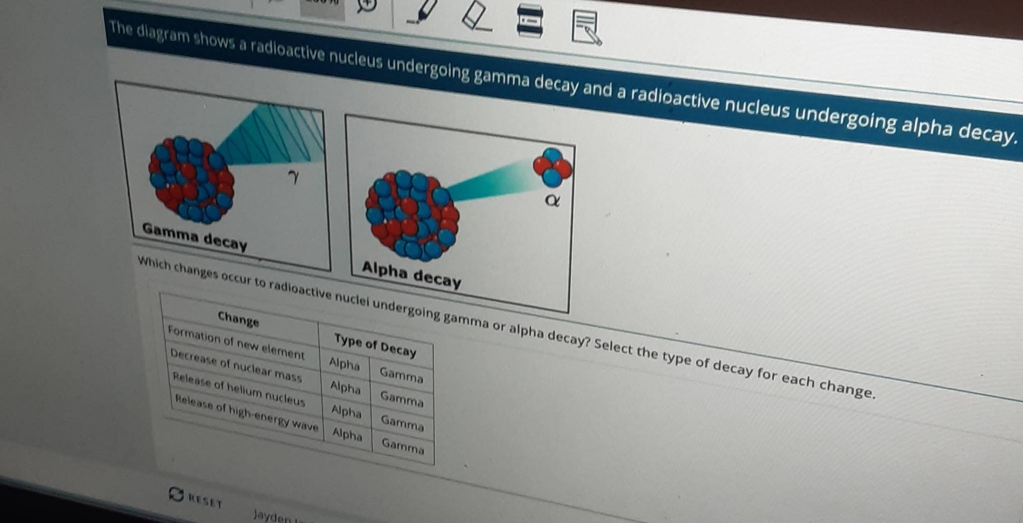 Solved: The diagram shows a radioactive nucleus undergoing gamma decay ...