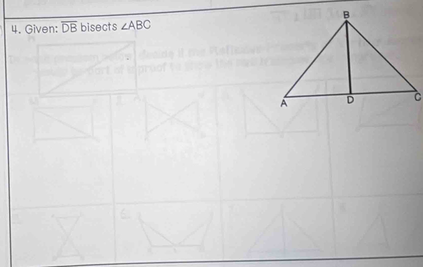 Given: overline DB bisects ∠ ABC