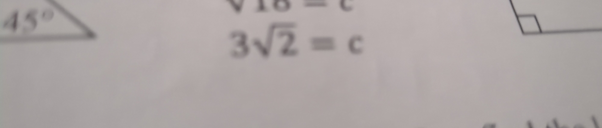 45°
3sqrt(2)=c