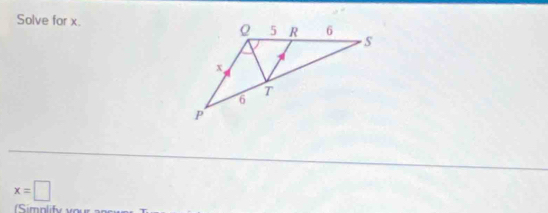 Solve for x.
x=□
mp lify v o