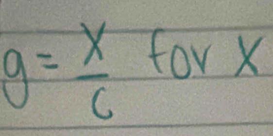 g= x/6 
for X