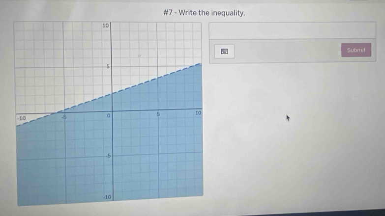 #7 - Write the inequality. 
Submit