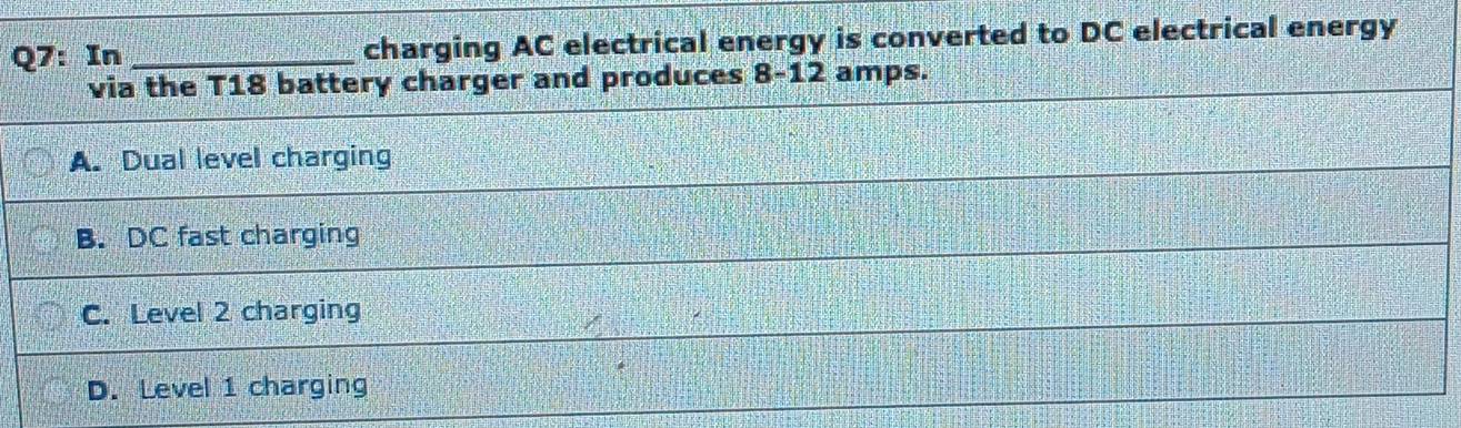 Solved: In _charging AC electrical energy is converted to DC electrical ...