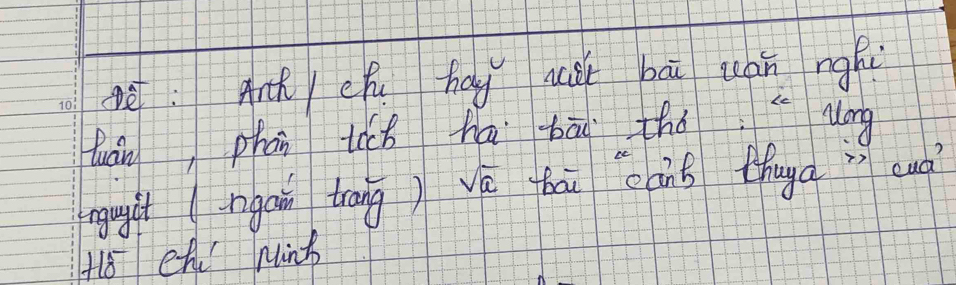 Nè: aná y cóu hág st bāi uán ngǎ 
Quán phán ti(b há bāi thó ung 
ngught rgoin trāng) sqrt(a) tāi āng thuya " cud 
1(8 Ch Mint