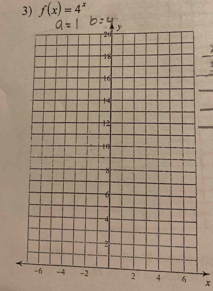 f(x)=4^x
4 6 x