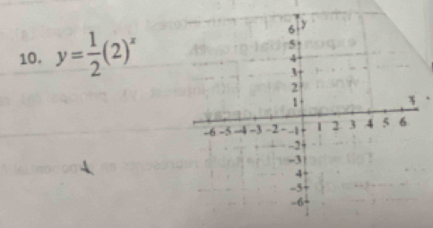 y= 1/2 (2)^x