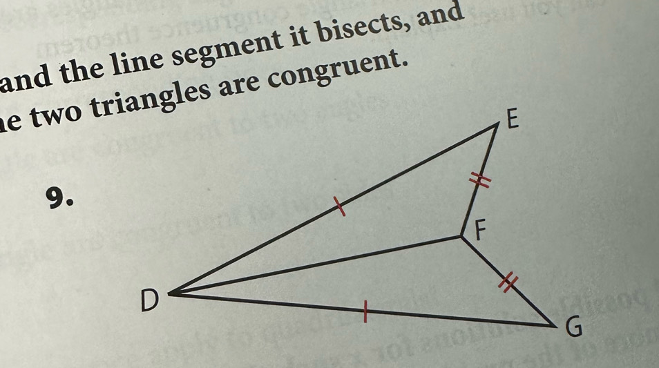 and the line segment it bisects, and 
9.