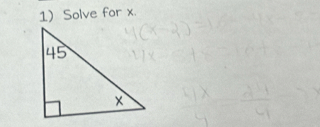 Solve for x.