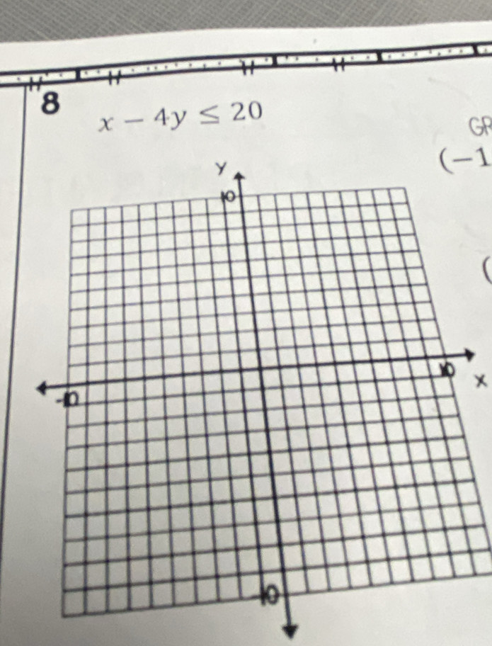 8 x-4y≤ 20
GR 
(-1

x