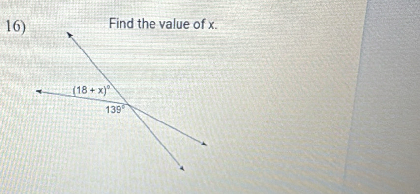 16)Find the value of x.