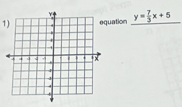 1)uation y= 7/3 x+5 □ 