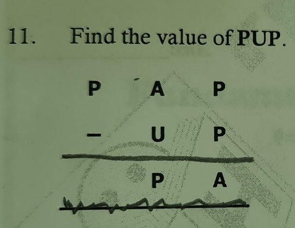 Find the value of PUP.