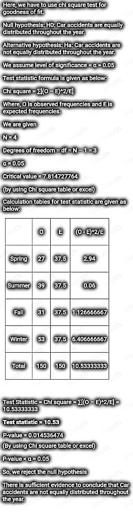 Solved a driver s ed program is curious if the time of year has an