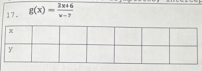 g(x)= (3x+6)/x-7 