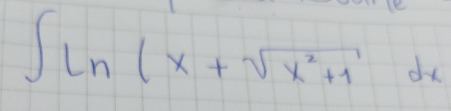 ∈t ln (x+sqrt(x^2+1))dx