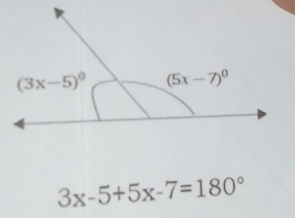 3x-5+5x-7=180°