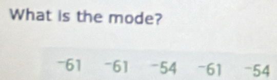 What is the mode?
-61 -61 -54 - 61 -54