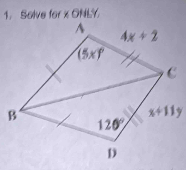 Solve for x ONLY