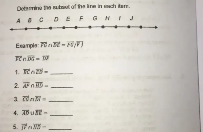 Solved: Determine the subset of the line in each item. Example ...