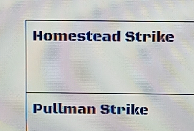 Homestead Strike 
Pullman Strike