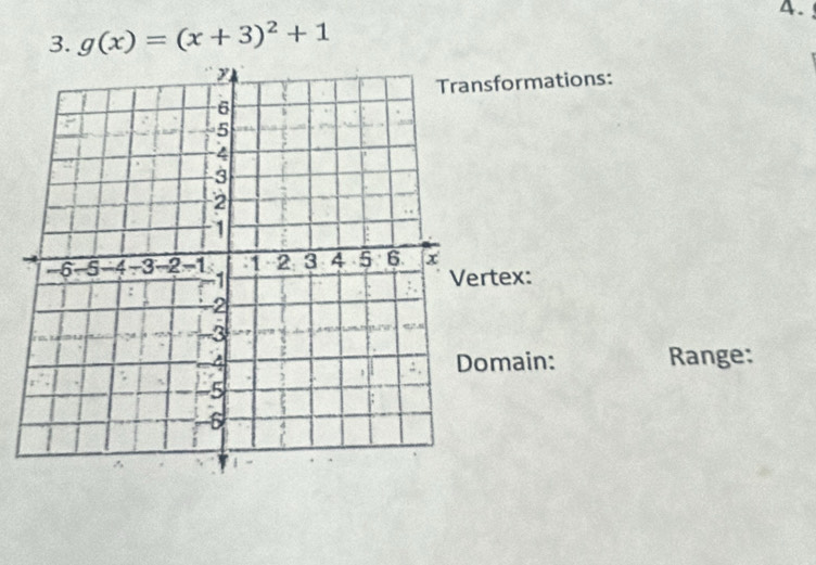 g(x)=(x+3)^2+1
sformations: 
rtex: 
omain: Range:
