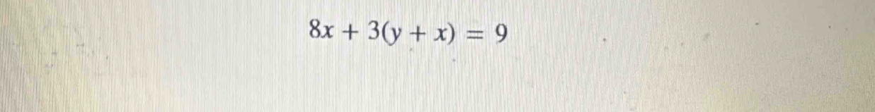 8x+3(y+x)=9