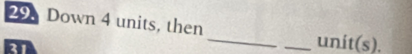 Down 4 units, then
31
__unit(s).