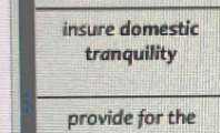 insure domestic 
tranquility 
provide for the