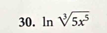 ln sqrt[3](5x^5)