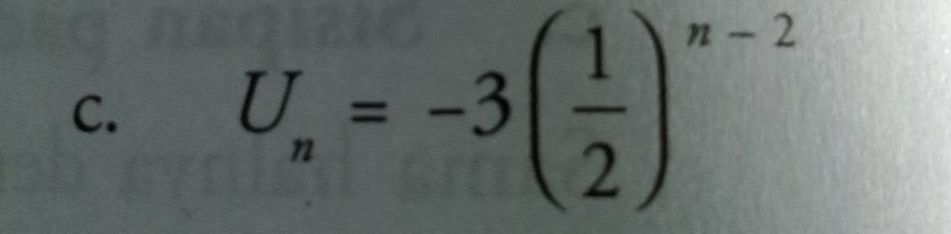 U_n=-3( 1/2 )^n-2