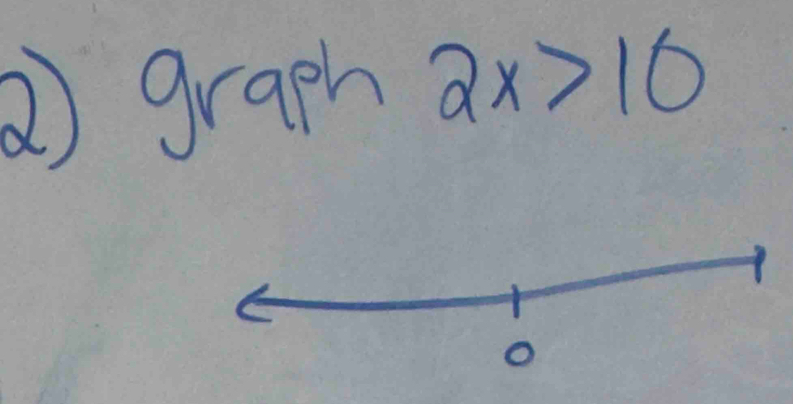 ②) graph 2x>10