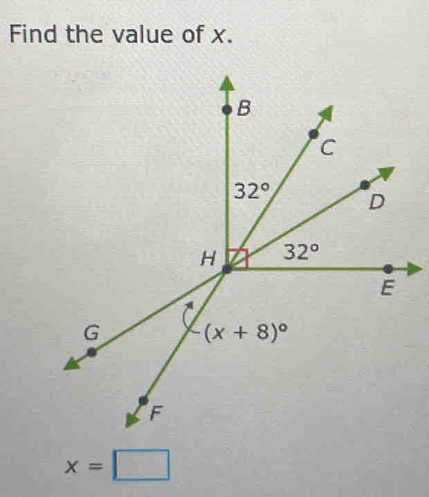 Find the value of x.
x=□