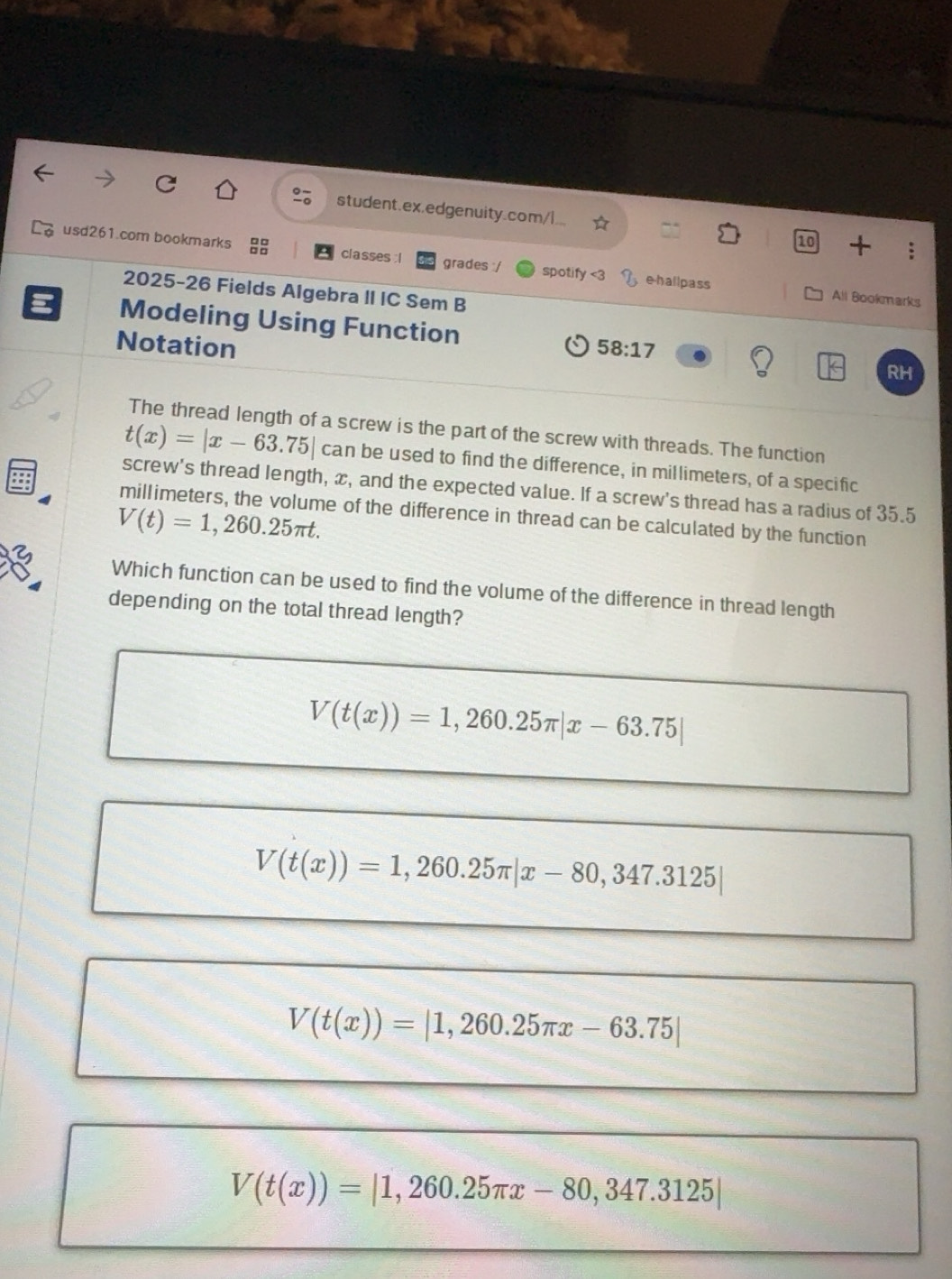 Solved: student.ex.edgenuity.com/I... usd261.com bookmarks classes :l ...