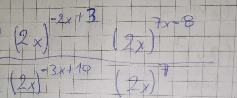 frac (2x)^-2x+3-(2x)^3x-8(2x)^-10-frac (2