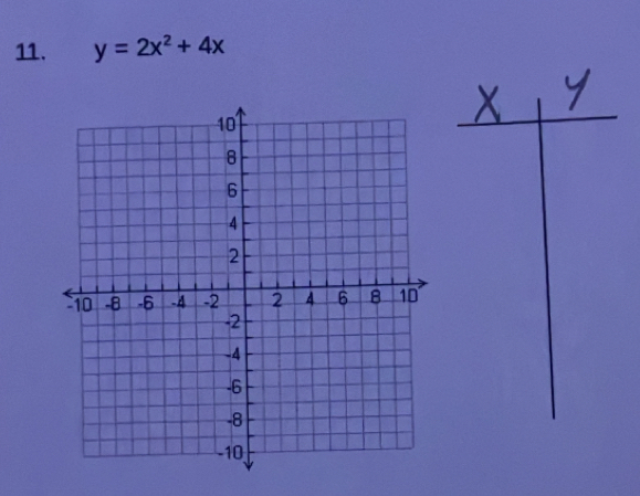 y=2x^2+4x