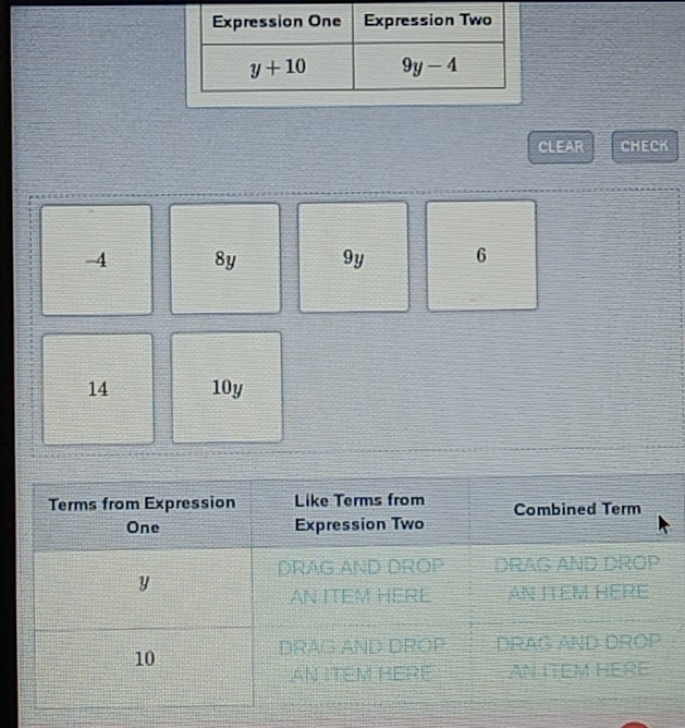 CLEAR CHECK
-4 8y 9y 6
14 10y