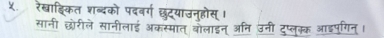 रेखाइिकित शब्दको पदबर्ग छुट्याउनुहोस्। 
सानी छोरीले सानीलाई अकस्मात् बोलाइन् अनि उनी टुप्लकक आइपुगिन् ।