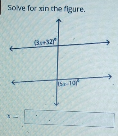 Solve for xin the figure.
x=□